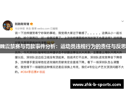 魏震禁赛与罚款事件分析：运动员违规行为的责任与反思